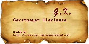 Gerstmayer Klarissza névjegykártya